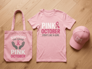 Personaliseer uw Roze Oktober Artikelen met uw Logo of Uniek Ontwerp