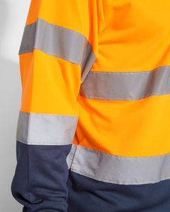 Roly HV9306 - POLARIS L/S Polo technique manches longue haute visibilité avec deux bandes refléchissantes sur manches