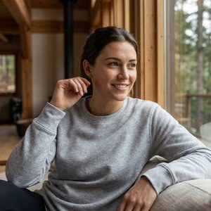 AWDIS JH030F - Sweat col rond femme