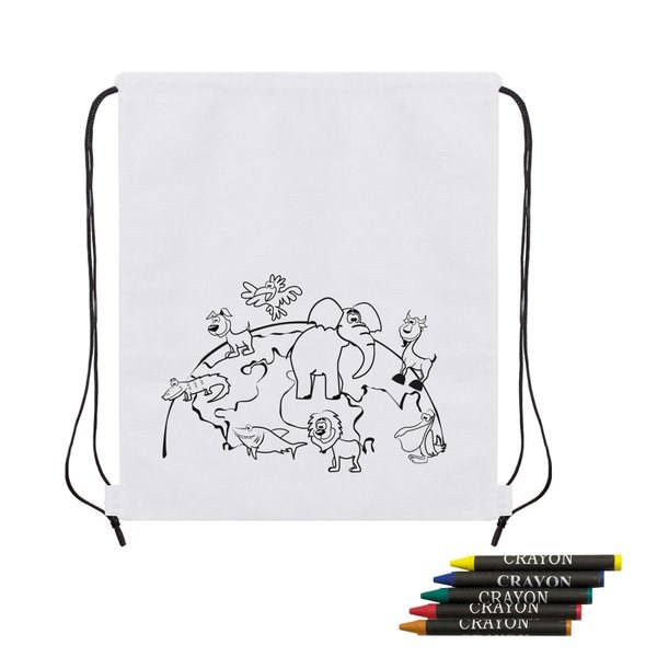 Claps 64391 - Kids Coloring Shopper Bag with Crayons