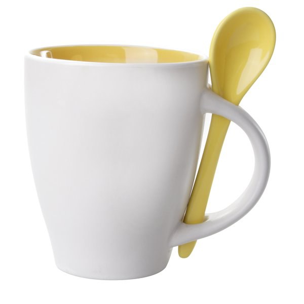 Claps 74006 - Colorful Ceramic Mug with Spoon