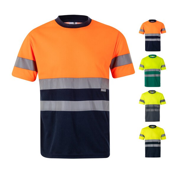 Velilla 36094 - Two-tone bird-eye technical T-shirt (140g/m²), in polyester (100%)