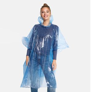 SHAKA One size transparent rain poncho for adults with hood and arm openings - EgotierPro CB5601
