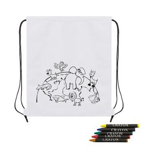 Claps 64391 - Kids Coloring Shopper Bag with Crayons