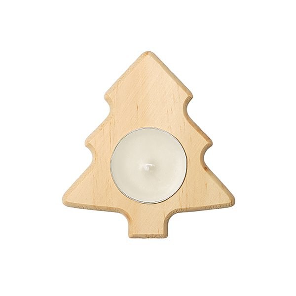 Claps 79093 - Festive Pinewood Candle with Holiday Designs