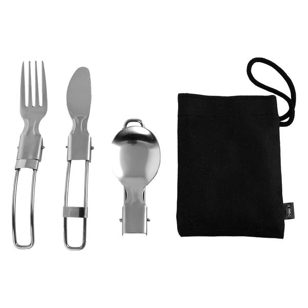 Claps 82069 - Stainless Steel Folding Cutlery Set with Carry Bag