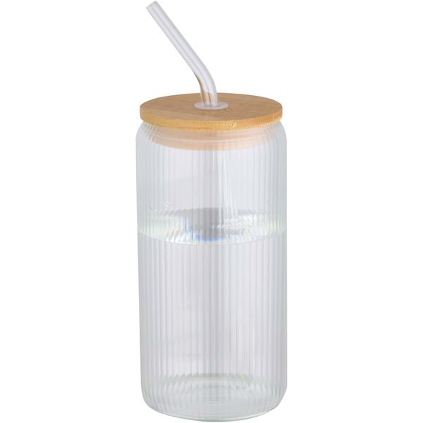 Mirage 500 ml single-walled borosilicate glass jar with bamboo lid