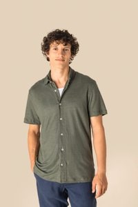 Spasso SP517 - Chemise à manches courtes en lin homme