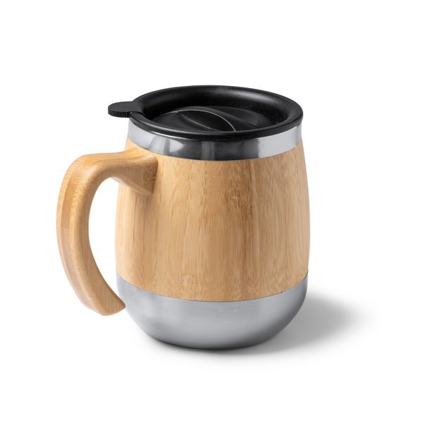 MARLY Double-walled 304 stainless steel mug with bamboo exterior