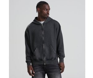 AWDis JH185 - Hoodie met ritssluiting en gewassen effect