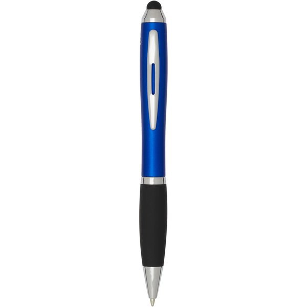 Nash RCS recycled plastic stylus ballpoint pen with coloured barrel and black grip (black ink)