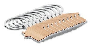 Pack de 100 GiftRetail MO9949 - BURNIE Porte-clés maison métal bambou