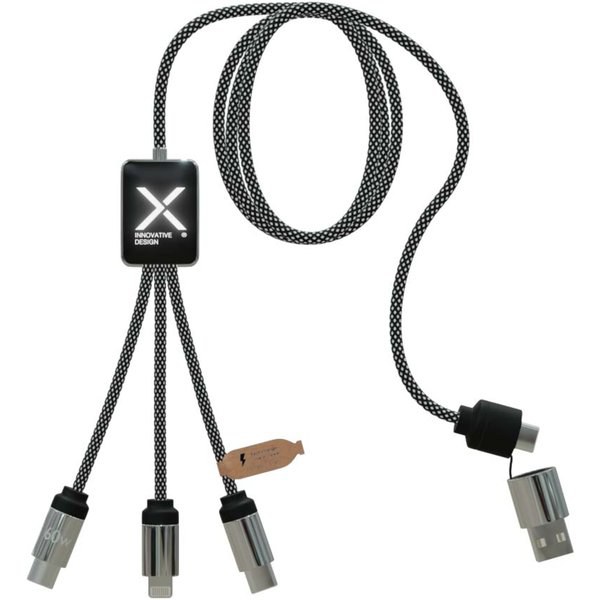 Câble de charge C33 60W Type-C avec logo lumineux double.