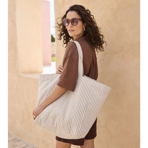 WESTFORD MILL WM677 - Large striped beach bag