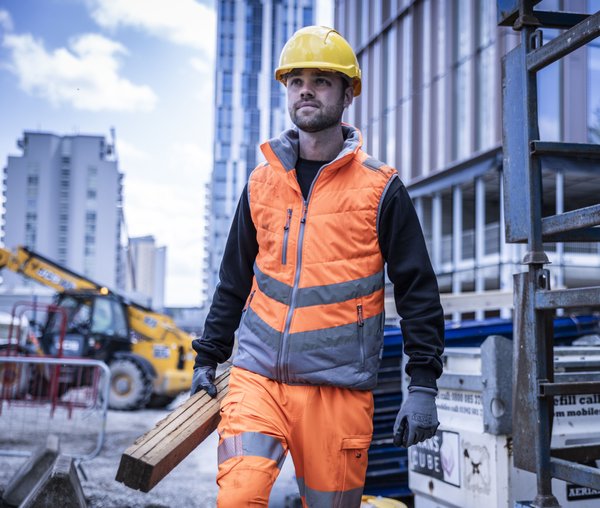 Quilted enhanced-visibility bodywarmer