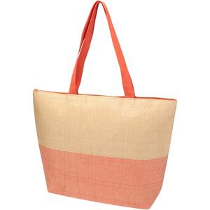 Grand sac fourre-tout en papier paille Rhythm avec fermeture à glissière, 21 L - EgotierPro 130156