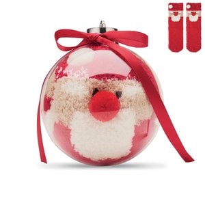 SNUG L Kerstman sokken balornament - GiftRetail CX1586