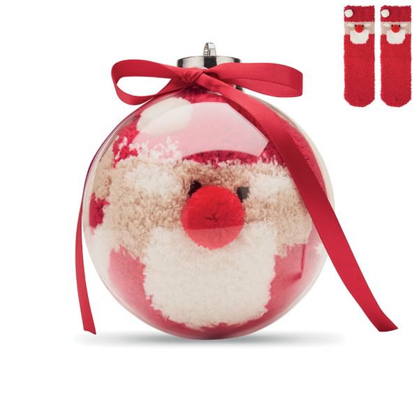 SNUG L Kerstman sokken balornament - GiftRetail CX1586