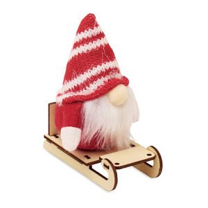 FROSTY SLEIGH Kabouter op houten slee - GiftRetail CX1588