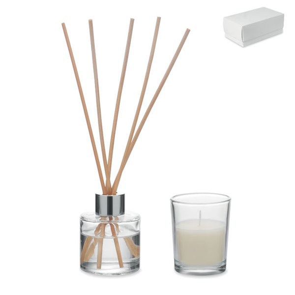 MUSKA SET Vanille diffuser & kaarsenset